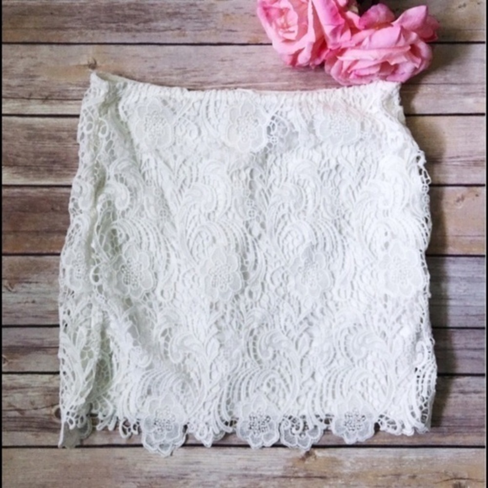 Gorgeous white lace skirt